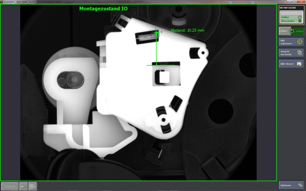 Mit Abstand in Ordnung: 10,25 mm beträgt der gemessene Wert und liegt damit innerhalb des vordefinierten Toleranzbereichs.